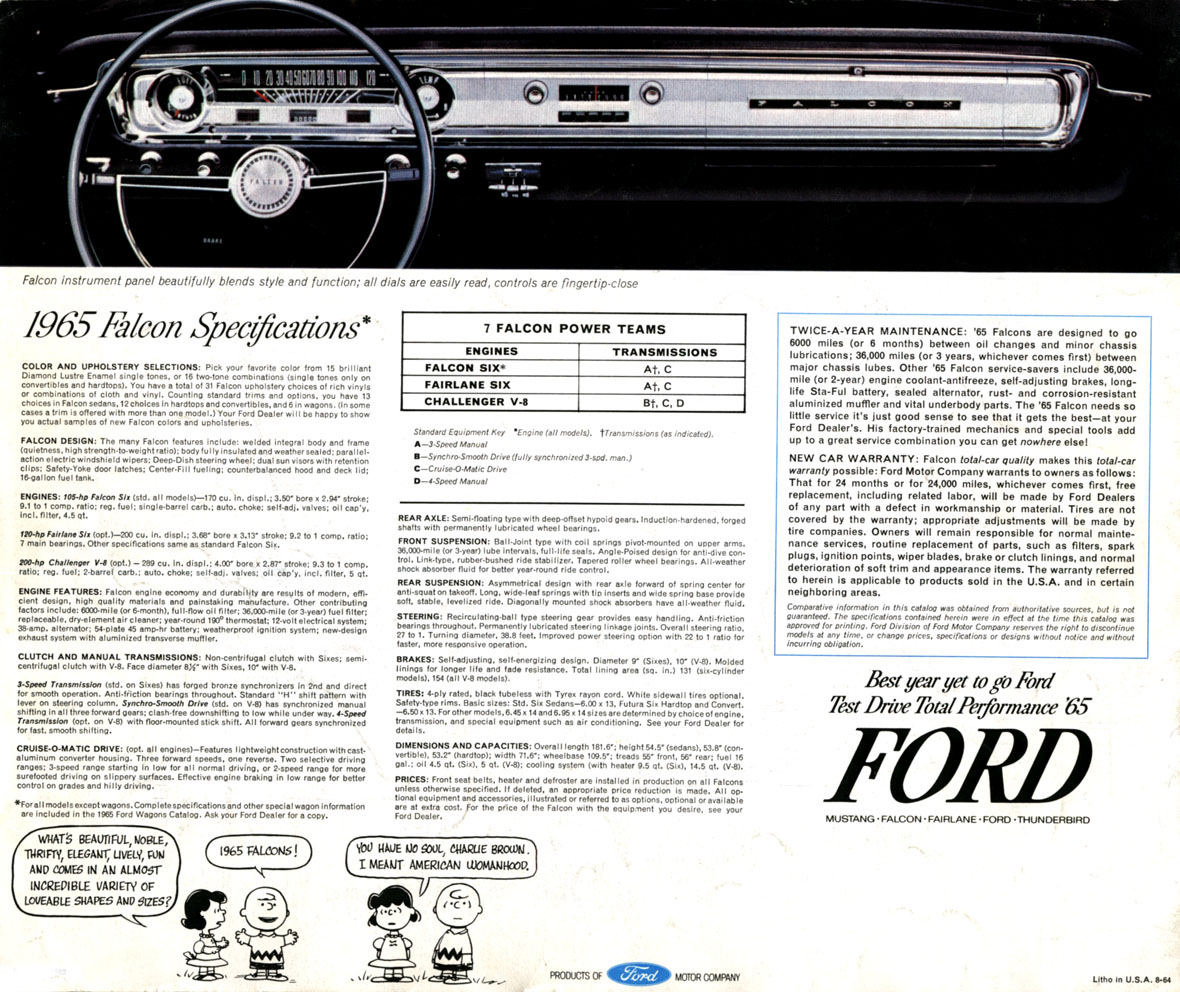1965 Ford Falcon Brochure Page 7